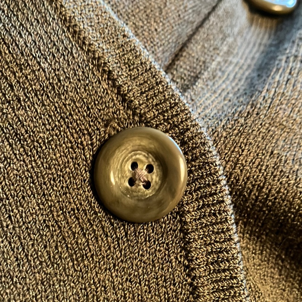 Banana Republic Black Label Cardigan & Mini Skirt Sweater Set Wool Blend Olive - Picture 6 of 14